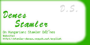 denes stamler business card